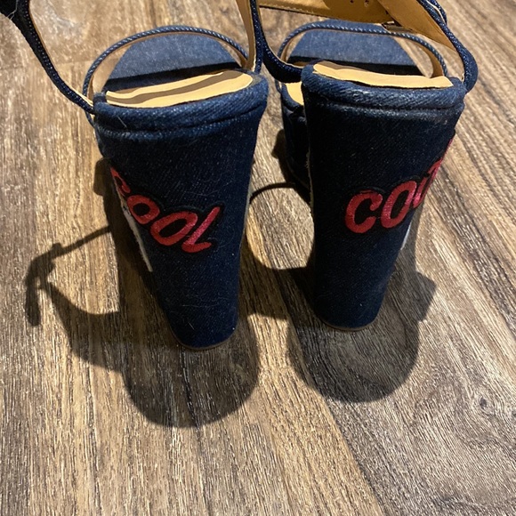 Bamboo Denim Patch Wedges - Picture 4 of 4